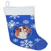 Caroline's Treasures CK3930CS Winter Snowflakes Blenheim Cavalier Spaniel Christmas Stocking Fireplace Hanging Stockings Christmas Season Party Decor Family Holiday Decorations view 1