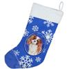 Caroline's Treasures CK3930CS Winter Snowflakes Blenheim Cavalier Spaniel Christmas Stocking Fireplace Hanging Stockings Christmas Season Party Decor Family Holiday Decorations view 3