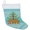 Caroline's Treasures BB9301CS Hungarian Mangalica Pig Christmas Christmas Stocking, Teal Fireplace Hanging Stockings Christmas Season Party Decor Family Holiday Decorations view 1