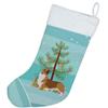 Caroline's Treasures BB2938CS Corgi Merry Christmas Tree Christmas Stocking Fireplace Hanging Stockings Christmas Season Party Decor Family Holiday Decorations view 2