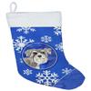Caroline's Treasures CK3904CS Schnauzer #1 Winter Snowflakes Christmas Stocking Fireplace Hanging Stockings Christmas Season Party Decor Family Holiday Decorations view 1