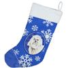 Caroline's Treasures CK3909CS Maltese Winter Snowflakes Christmas Stocking Fireplace Hanging Stockings Christmas Season Party Decor Family Holiday Decorations view 2