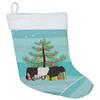 Caroline's Treasures BB9198CS Belted Galloway Cow Christmas Christmas Stocking, Teal Fireplace Hanging Stockings Christmas Season Party Decor Family Holiday Decorations view 1