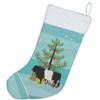 Caroline's Treasures BB9198CS Belted Galloway Cow Christmas Christmas Stocking, Teal Fireplace Hanging Stockings Christmas Season Party Decor Family Holiday Decorations view 2