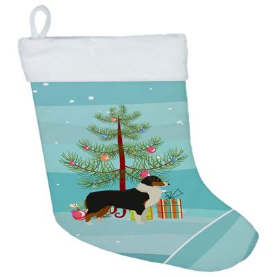 Caroline's Treasures CK3516CS Australian Shepherd Christmas Tree Christmas Stocking Fireplace Hanging Stockings Christmas Season Party Decor Family Holiday Decorations