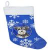 Caroline's Treasures CK3908CS Schnauzer #2 Winter Snowflakes Christmas Stocking Fireplace Hanging Stockings Christmas Season Party Decor Family Holiday Decorations view 1