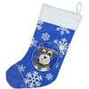 Caroline's Treasures CK3908CS Schnauzer #2 Winter Snowflakes Christmas Stocking Fireplace Hanging Stockings Christmas Season Party Decor Family Holiday Decorations view 2