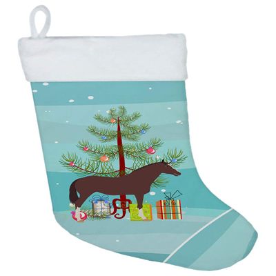 Caroline's Treasures BB9280CS English Thoroughbred Horse Christmas Christmas Stocking, Teal Fireplace Hanging Stockings Christmas Season Party Decor Family Holiday Decorations