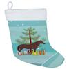 Caroline's Treasures BB9280CS English Thoroughbred Horse Christmas Christmas Stocking, Teal Fireplace Hanging Stockings Christmas Season Party Decor Family Holiday Decorations view 1