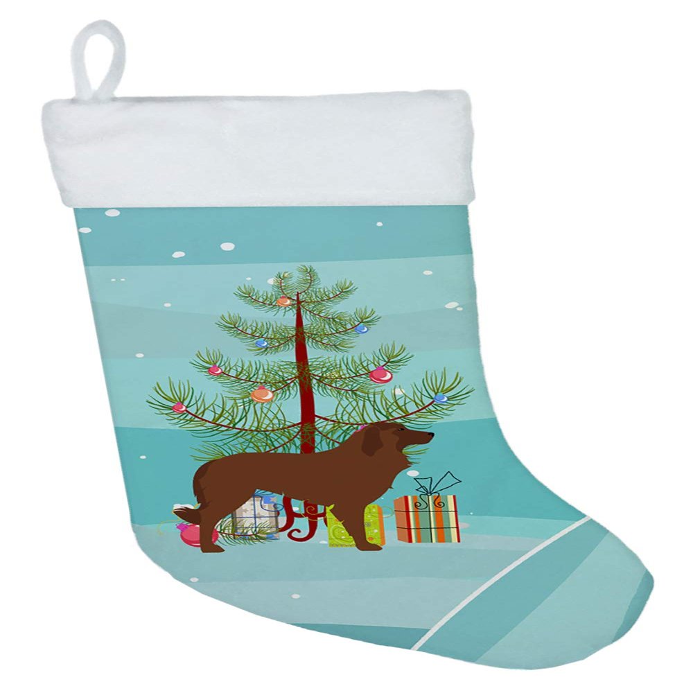 Caroline's Treasures BB2949CS Portuguese Sheepdog Dog Merry Christmas Tree Christmas Stocking Fireplace Hanging Stockings Christmas Season Party Decor Family Holiday Decorations