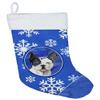 Caroline's Treasures CK3944CS Winter Snowflakes French Bulldog Christmas Stocking Fireplace Hanging Stockings Christmas Season Party Decor Family Holiday Decorations view 1