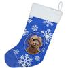 Caroline's Treasures CK3946CS Winter Snowflakes Brown Cockapoo Christmas Stocking Fireplace Hanging Stockings Christmas Season Party Decor Family Holiday Decorations view 3
