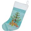 Caroline's Treasures CK3814CS Tan Chion Christmas Tree Christmas Stocking Fireplace Hanging Stockings Christmas Season Party Decor Family Holiday Decorations view 2