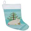 Caroline's Treasures BB9331CS Hermelin Rabbit Christmas Christmas Stocking, Teal Fireplace Hanging Stockings Christmas Season Party Decor Family Holiday Decorations view 1