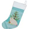 Caroline's Treasures BB9331CS Hermelin Rabbit Christmas Christmas Stocking, Teal Fireplace Hanging Stockings Christmas Season Party Decor Family Holiday Decorations view 2
