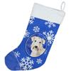 Caroline's Treasures CK3895CS Wheaten Terrier Winter Snowflakes Christmas Stocking Fireplace Hanging Stockings Christmas Season Party Decor Family Holiday Decorations view 3