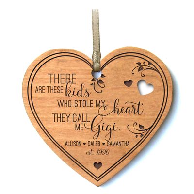 LifeSong Milestones Personalized Grandmother Gift There are These Kids Who Stole My Heart from Grandson, Nephew, Granddaughter, Grandchildren Heart Ornament 4.5 (Gigi)