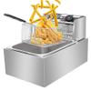 Stainless Steel Electric Deep Fryer Chicken Chips Fryer with Basket Scoop for Commercial Restaurant Countertop Family Food Fries Cooking Machine (6L Single Cylinder Electric Fryer) view 1