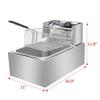 Stainless Steel Electric Deep Fryer Chicken Chips Fryer with Basket Scoop for Commercial Restaurant Countertop Family Food Fries Cooking Machine (6L Single Cylinder Electric Fryer) view 4