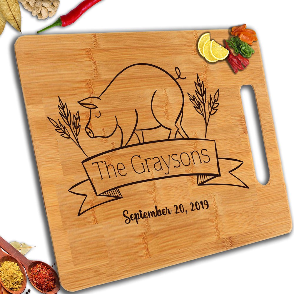 Personalized Cutting Board Engraved with your text for Mothers Day, Valentines,Wedding