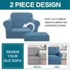 2 Piece Chair Covers Chair Slipcovers For Living Room Armchair Sofa Covers Chair Couch Cover with Arms Washable Furniture Protector for Chairs 85% polyester, 15% Spandex Fabric (Chair,DustyBlue) view 4