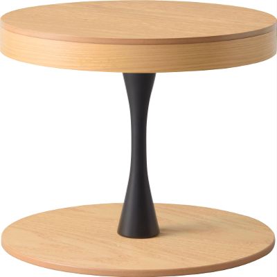 AZUMAYA PT-617 Side Table Top Plate Opens Storage Type, W15.7 x D15.7 x H19.3 Inches, Natural Wooden Oak Veneer Table Top and Rubber Wood Material, Home and Living, Natural Oak Wooden Color