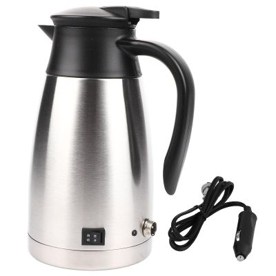 Acouto 24V Car Electric Kettle 1000ml Stainless Steel Auto Shut Off Water Heating Boiling Pot for Hot Water Coffee Tea