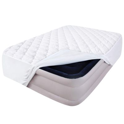 Air Mattress Pad Cover King, Thick Quilted Mattress Topper Cover, Super Soft Breathable and Noiseless Down Alternative Fiber Mattress Pad with Deep Pocket