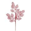 Burgundy Glitter Holly Leaf Lace Artificial Christmas Spray by VICKERMAN. Pack of 12 view 1