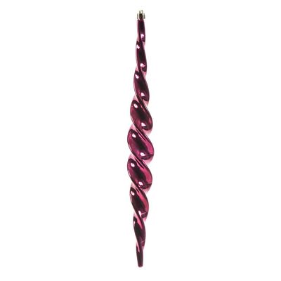 14.6" Berry Red Shiny Spiral Icicle 2/Bx