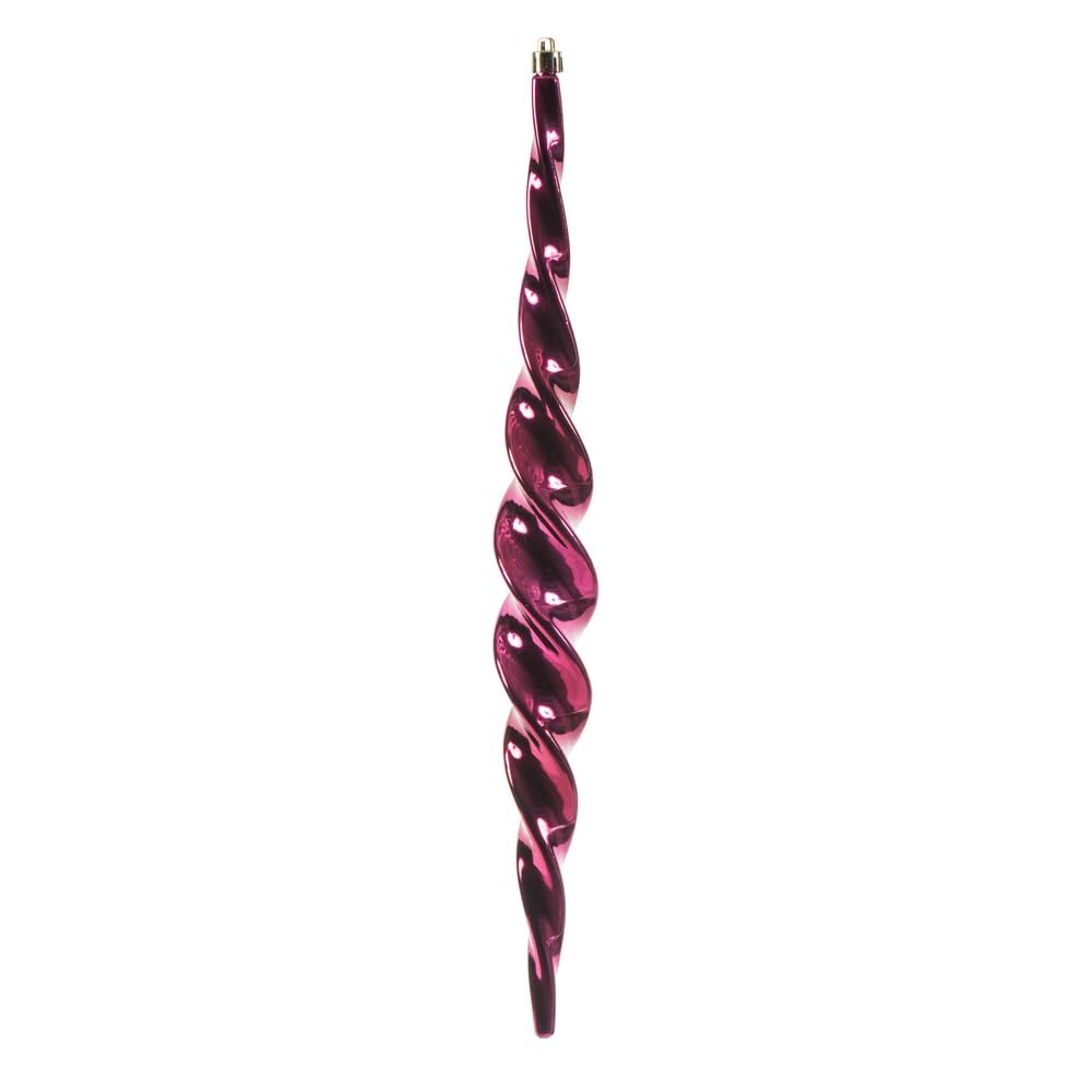 14.6" Berry Red Shiny Spiral Icicle 2/Bx