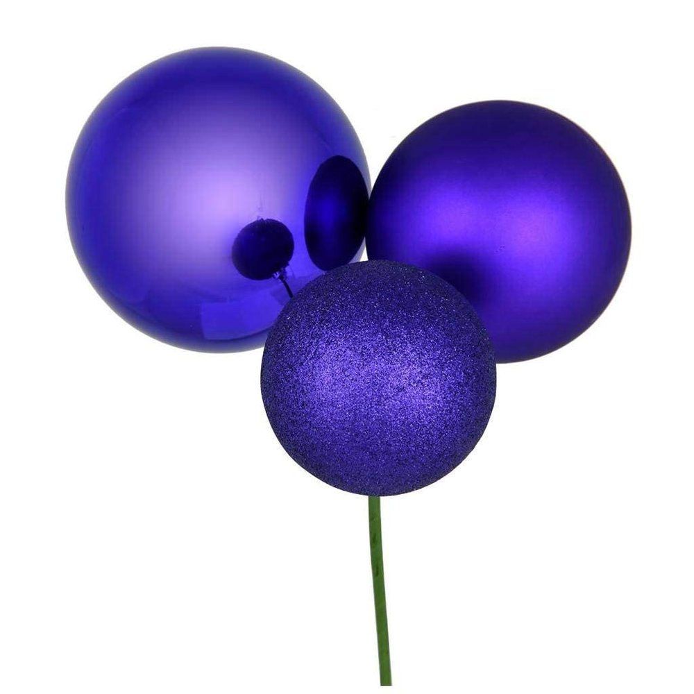 18" Purple Ornament Pick 2/Bg