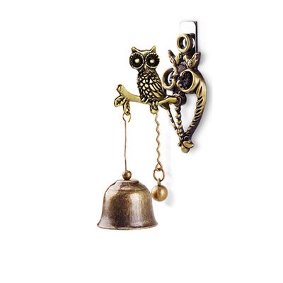 DolphinBanana Shopkeepers Bell, Delicate Office Store Entrance Front Porch Door Bell, Strong Adhesive Magnetic Antique Doorbell Dinner Bell, Vintage Home Decorative Bell Gift, Owl