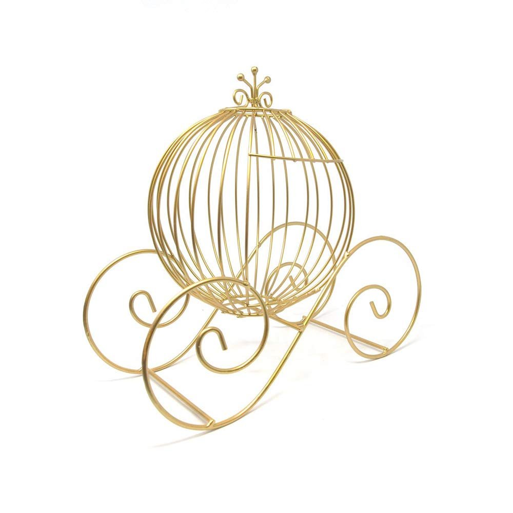 Homeford Metal Wire Pumpkin Coach, 12-Inch, Gold