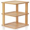 BERYLAND Bamboo Corner Shelf - 3 Tier 10 x 10 inch and 11.5 inches high. Kitchen Cabinet Organizer - Pantry Organization and Storage - Bathroom Countertop Shelves view 1