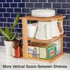 BERYLAND Bamboo Corner Shelf - 3 Tier 10 x 10 inch and 11.5 inches high. Kitchen Cabinet Organizer - Pantry Organization and Storage - Bathroom Countertop Shelves view 3
