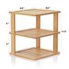 BERYLAND Bamboo Corner Shelf - 3 Tier 10 x 10 inch and 11.5 inches high. Kitchen Cabinet Organizer - Pantry Organization and Storage - Bathroom Countertop Shelves view 4