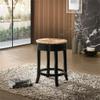 Carolina Classic Irving 24" Swivel Rush Seat Counter Stool in Antique Black view 2