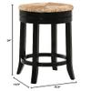 Carolina Classic Irving 24" Swivel Rush Seat Counter Stool in Antique Black view 3
