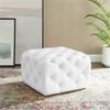 Modway EEI-3775-WHI Anthem Tufted Button Square Faux Leather Ottoman, White view 2