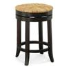 Carolina Classic Irving 24" Espresso Wood and Rush Swivel Counter Stool view 1