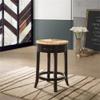 Carolina Classic Irving 24" Espresso Wood and Rush Swivel Counter Stool view 2