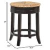 Carolina Classic Irving 24" Espresso Wood and Rush Swivel Counter Stool view 3