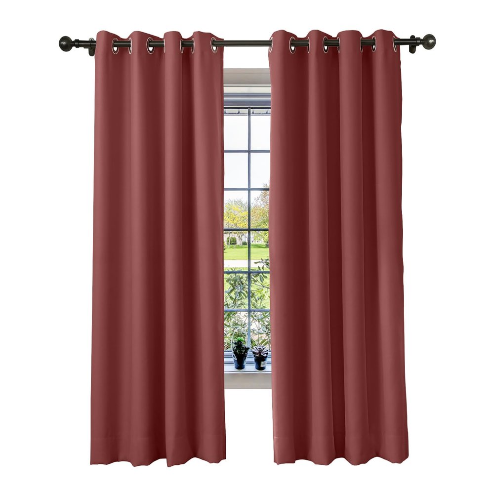 cololeaf Flame Retardant Curtains Fire Resistant Curtain Room Darkening Drape with Grommetfor Home Kitchen Office Hotel School Cinema and Hospital- Merlot 84W x 102L Inch (1 Panel)