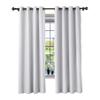 cololeaf Flame Retardant Fire Resistant Room Divider Curtain Panel Drapery for Home Kitchen Office Hotel School Cinema and Hospital- Anti-Bronze Grommet - Greyish White 84W x 84L Inch (1 Panel) view 1
