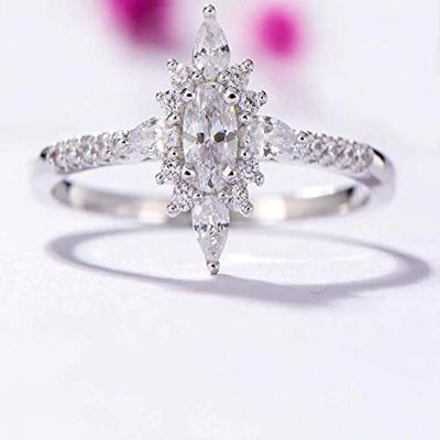Bansriracha 5A Zircon Gemstone Rings for Women 925 Sterling Silver Oval Cut Stone Ring Wedding Engagement Bride Gifts Fine Jewelry 5.0 (CZ)