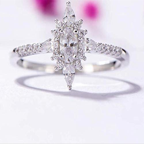 Bansriracha 5A Zircon Gemstone Rings for Women 925 Sterling Silver Oval Cut Stone Ring Wedding Engagement Bride Gifts Fine Jewelry 5.0 (CZ)