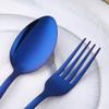 Buyer Star 20-Piece Blue Silverware Flatware Set for 5, Light Weight Cutlery Sets for Travel Camping, Hand Polish, Dishwasher Safe view 3