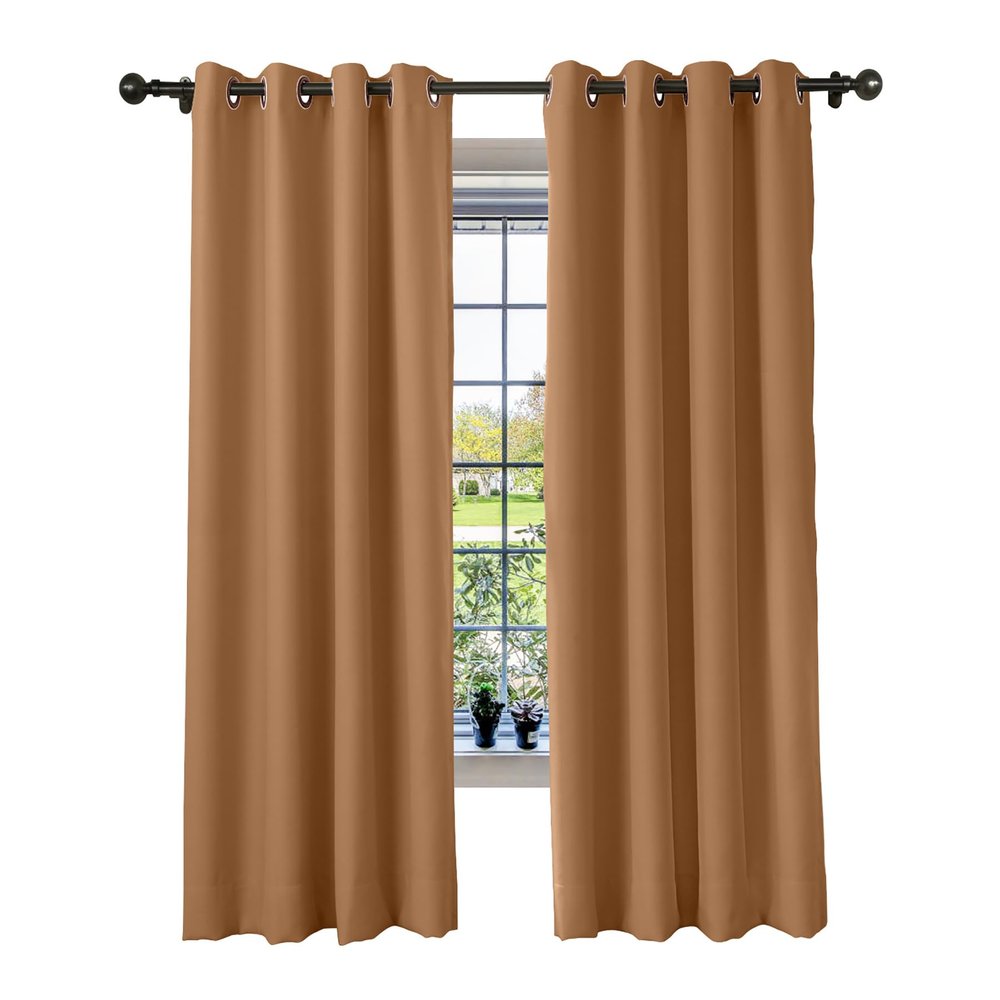 cololeaf Flame Retardant Curtains Fire Resistant Curtain Room Darkening Drape with Grommetfor Home Kitchen Office Hotel School Cinema and Hospital- Hazel 84W x 102L Inch (1 Panel)