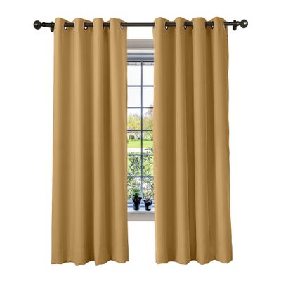 cololeaf Flame Retardant Curtains Fire Resistant Curtain Room Darkening Drape with Grommetfor Home Kitchen Office Hotel School Cinema and Hospital- Oak 84W x 102L Inch (1 Panel)